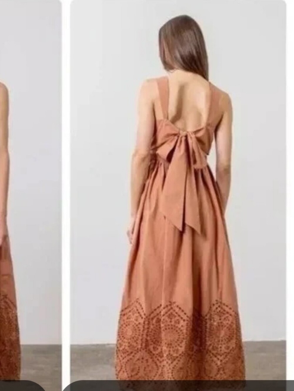 Joie Cotton Tiered Boho Sleeveless Maxi Dress in the color Terracotta Size Med